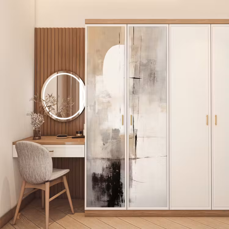 Deursticker - Abstracte Cirkel Beige — 5