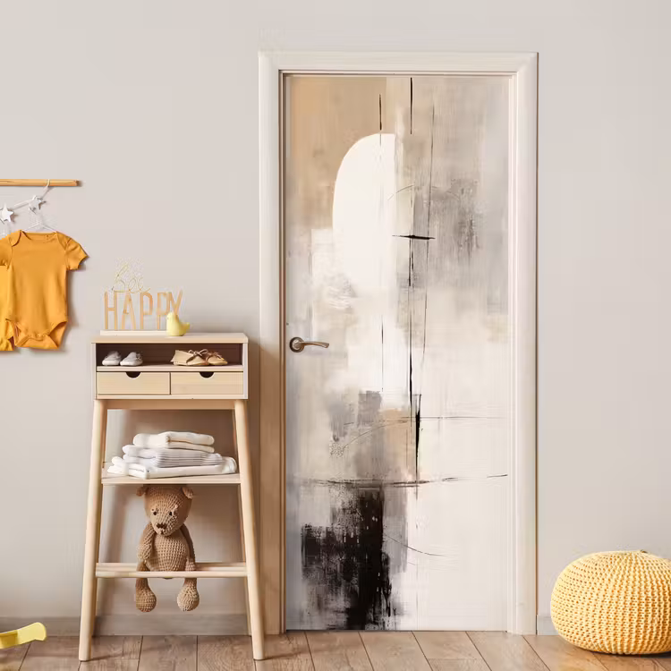 Deursticker - Abstracte Cirkel Beige — 6