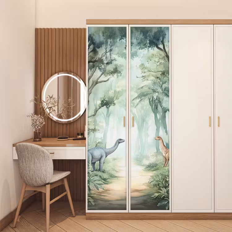 Deursticker - Dino - Jungle - Dinosaurus - Groen — 5