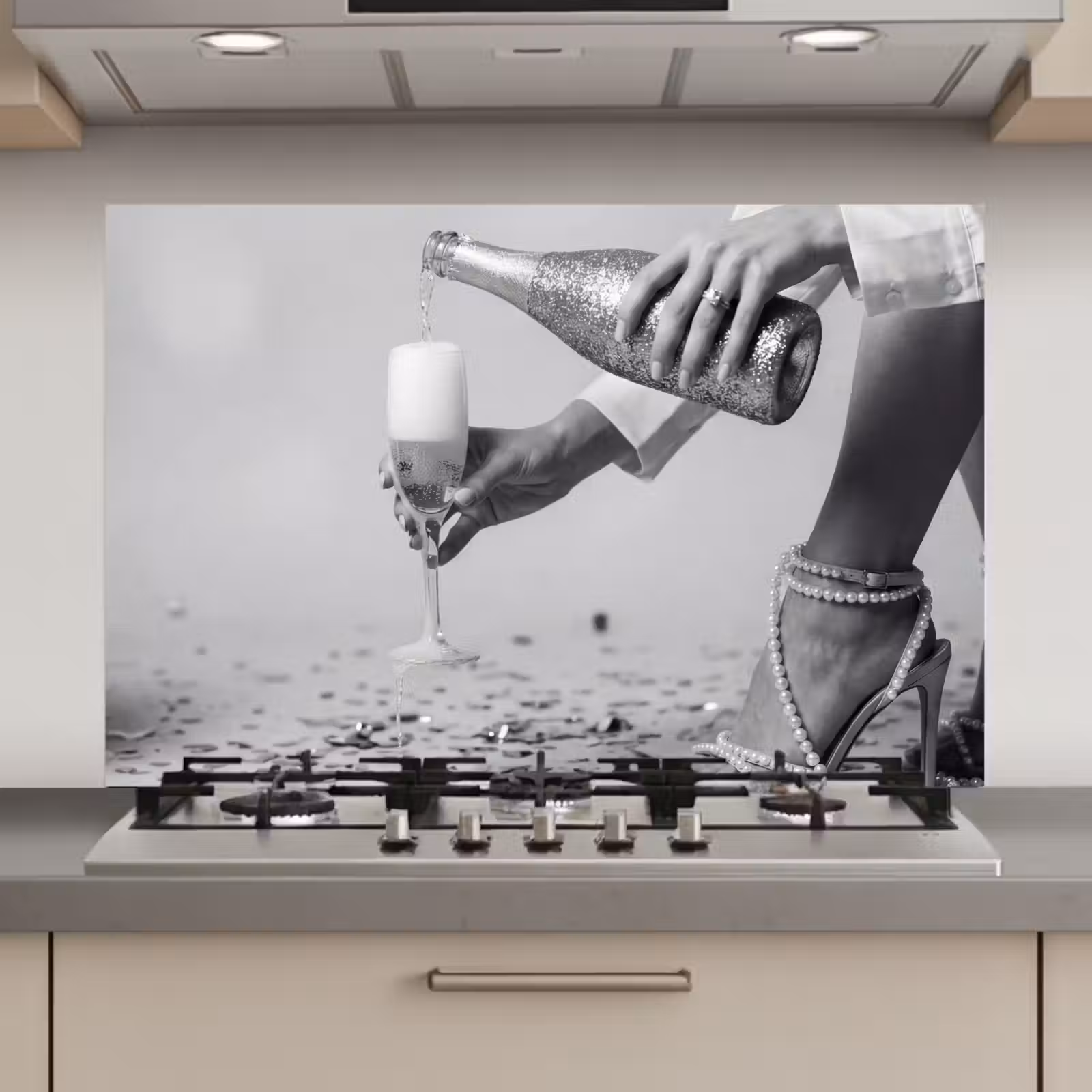 Spatscherm keuken - Feestelijk - Champagne - Discobal — 1