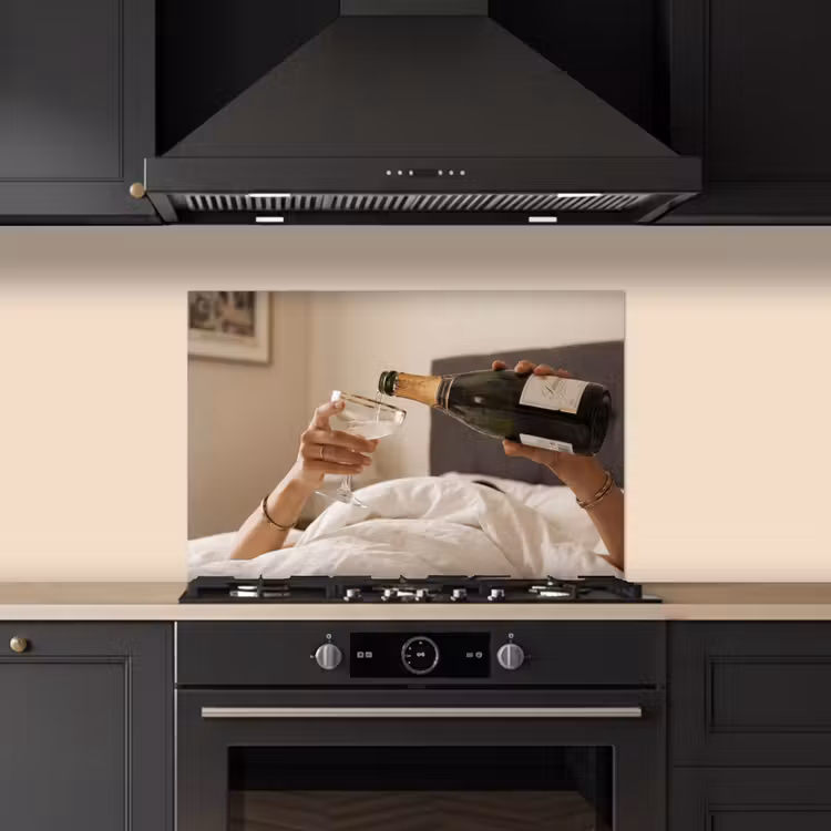 Spatscherm keuken - Champagne - Bed - Bubbels — 2
