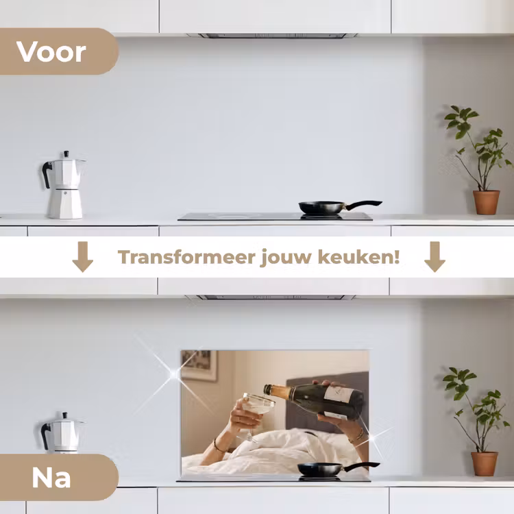 Spatscherm keuken - Champagne - Bed - Bubbels — 3