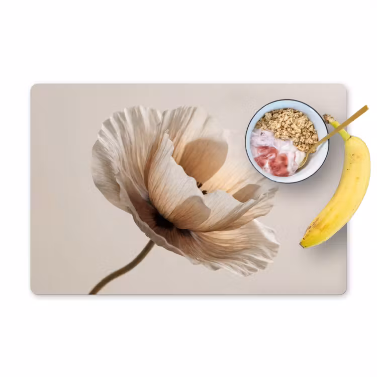 Placemat - 6 stuks - Bloem - Beige - Crème