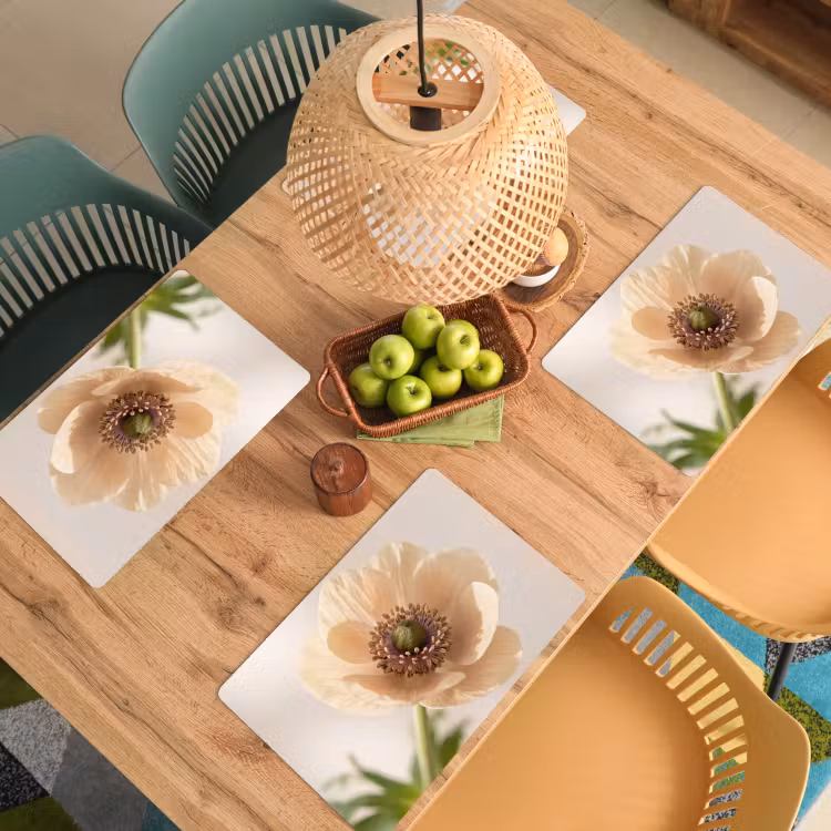 Placemat - 6 stuks - Bloem - Minimalistisch - Groen — 6