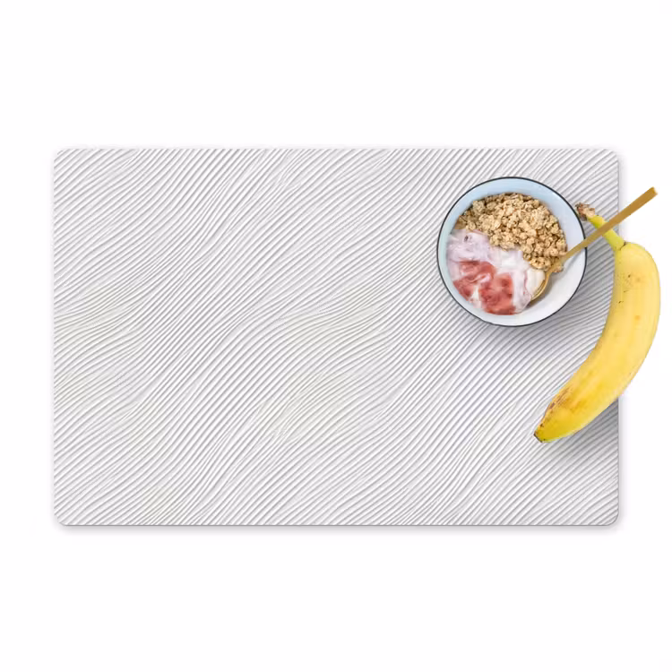 Placemat - 6 stuks - Golven - Ribbels - Wit