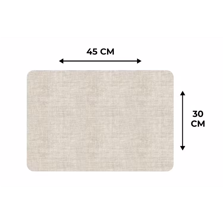 Placemat - 6 stuks - Linnen - Textuur - Beige — 3
