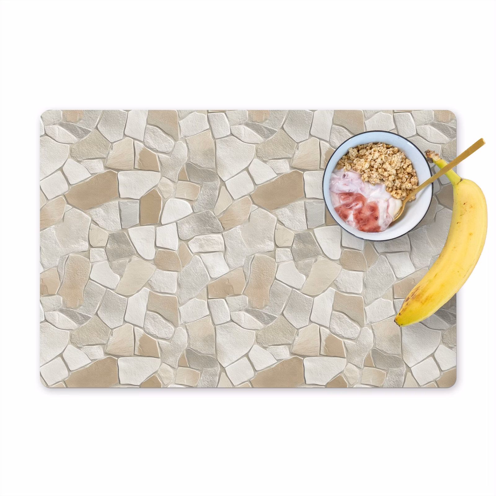 Placemat - 6 stuks - Mozaïek - Stenen - Beige — 1
