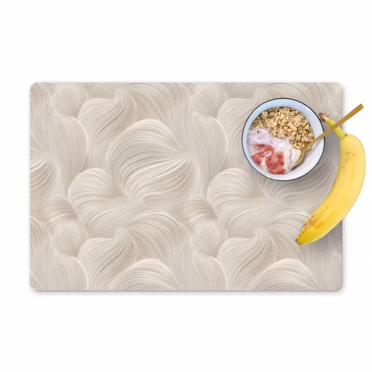 Placemat - 6 stuks - Lijnen - Waaier - Beige