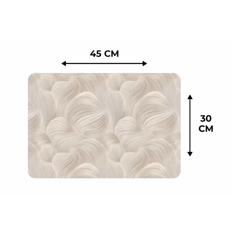 Placemat - 6 stuks - Lijnen - Waaier - Beige — 3