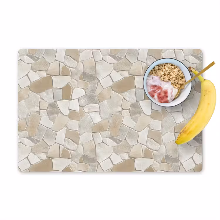 Placemat - 6 stuks - Mozaïek - Stenen - Beige