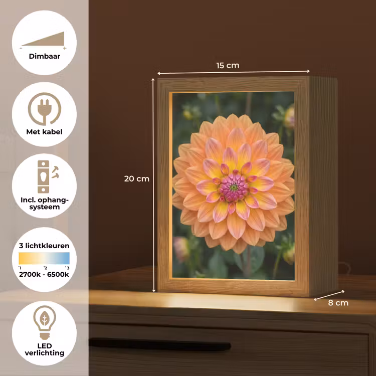 Tafellamp - Dahlia - Bloem - Oranje — 7