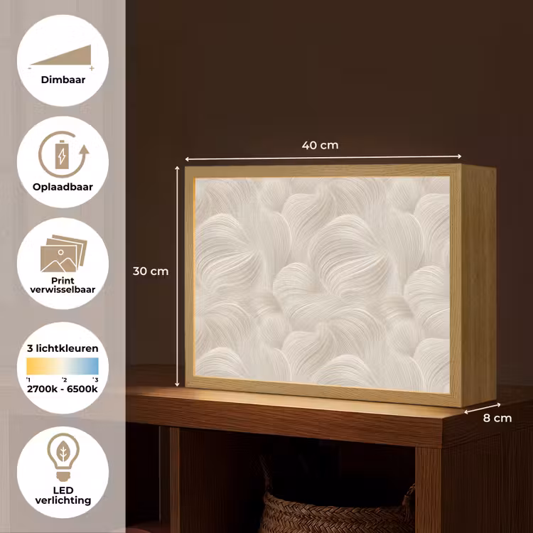 Lightbox - Wandlamp - Lijnen - Waaier - Beige — 10