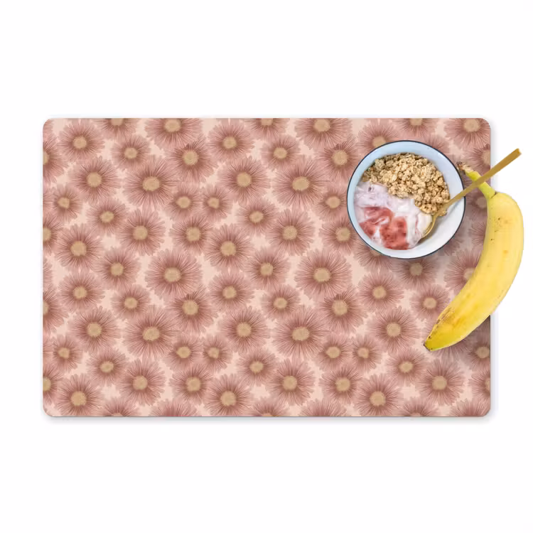 Placemat - 6 stuks - Gerbera - Bloemen - Roze