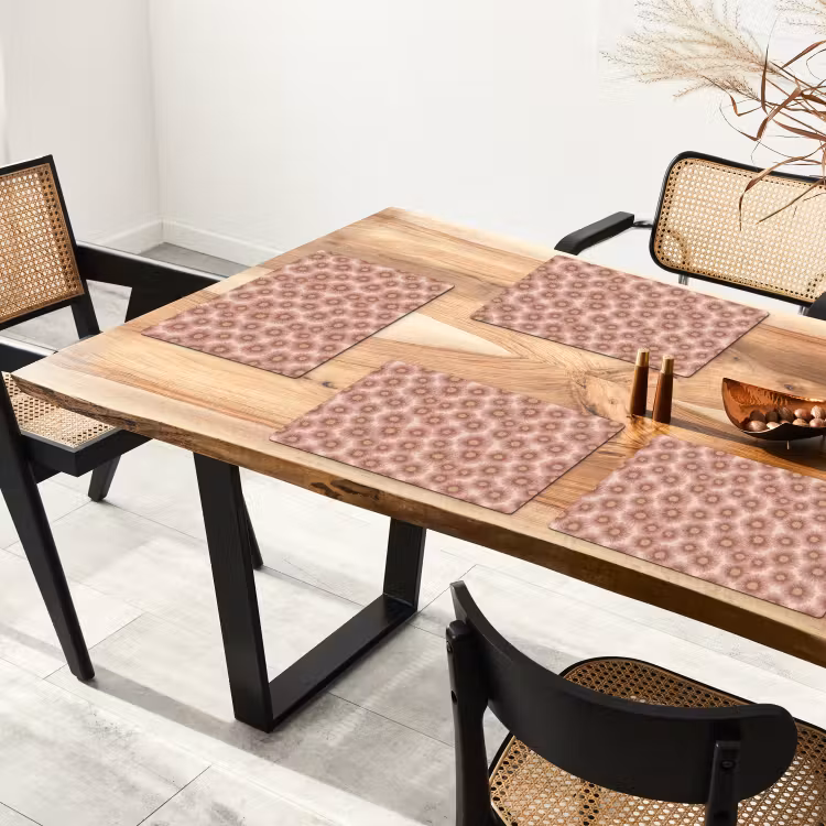 Placemat - 6 stuks - Gerbera - Bloemen - Roze — 5