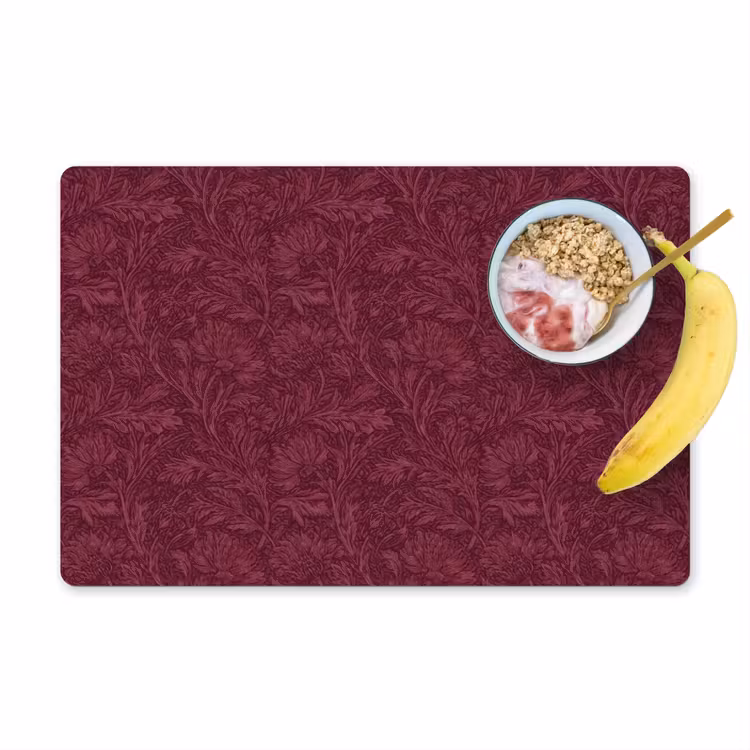 Placemat - 6 stuks - Bladeren - Patroon - Paars