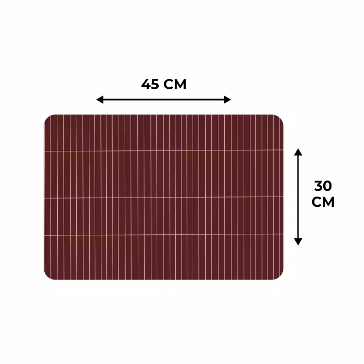 Placemat - 6 stuks - Lijnen - Patroon - Bordeaux — 3