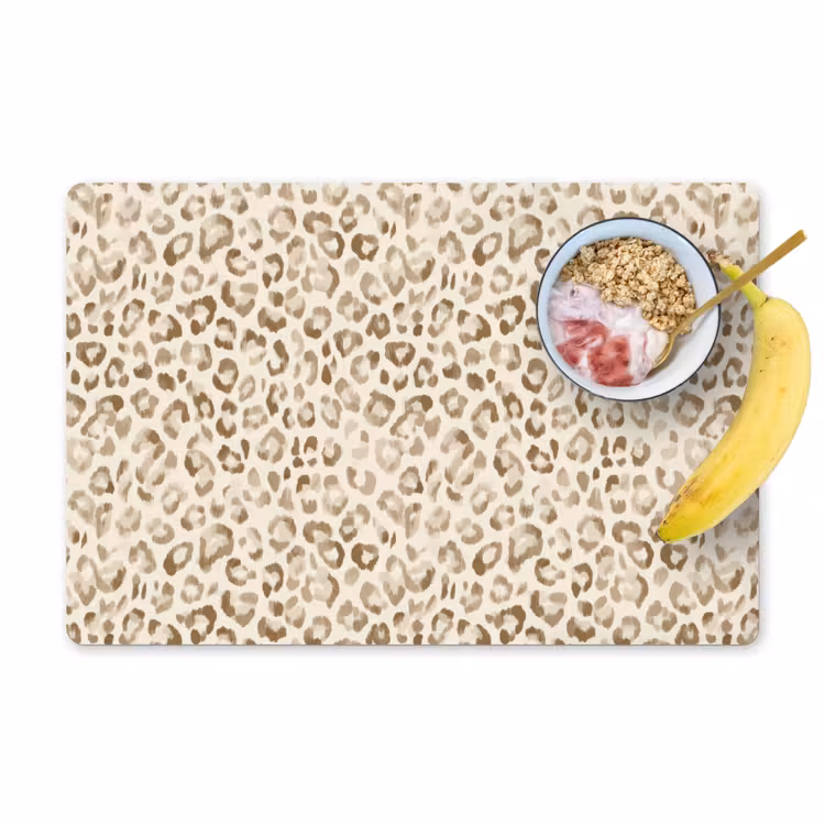 Placemat - 6 stuks - Luipaard - Klassiek - Beige