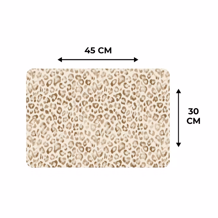 Placemat - 6 stuks - Luipaard - Klassiek - Beige — 3