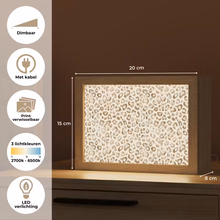 Lightbox - Wandlamp - Luipaard - Klassiek - Beige — 9
