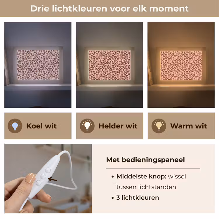 Lightbox - Wandlamp - Luipaard - Patroon - Roze — 7