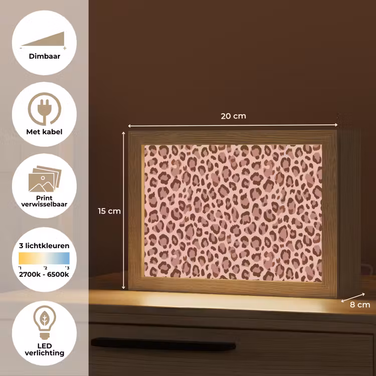 Lightbox - Wandlamp - Luipaard - Patroon - Roze — 9