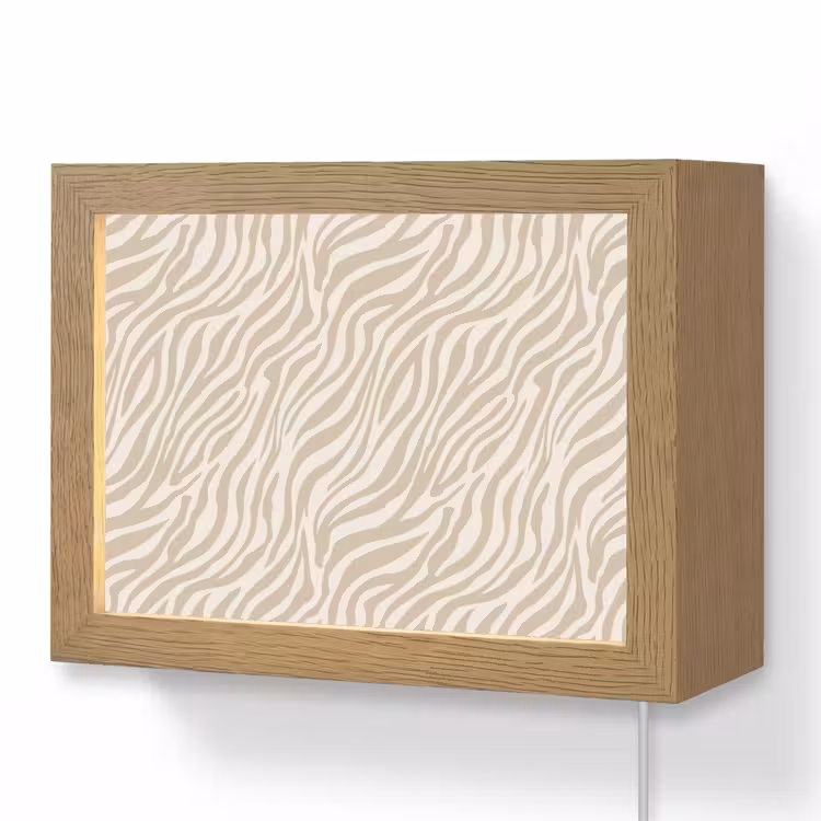 Lightbox - Wandlamp - Zebra - Patroon - Beige — 1
