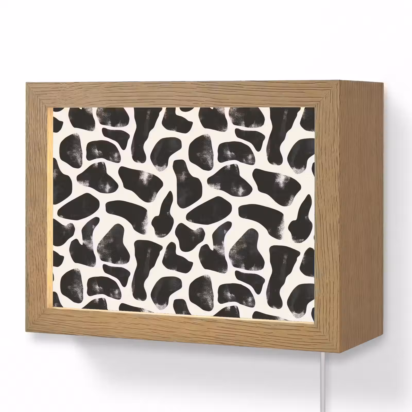 Lightbox - Wandlamp - Dierenpatroon - Vlekken - Zwart - Wit — 1
