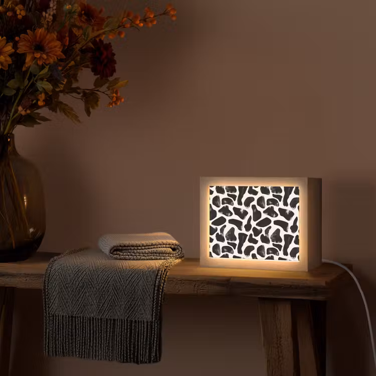 Lightbox - Wandlamp - Dierenpatroon - Vlekken - Zwart - Wit — 5