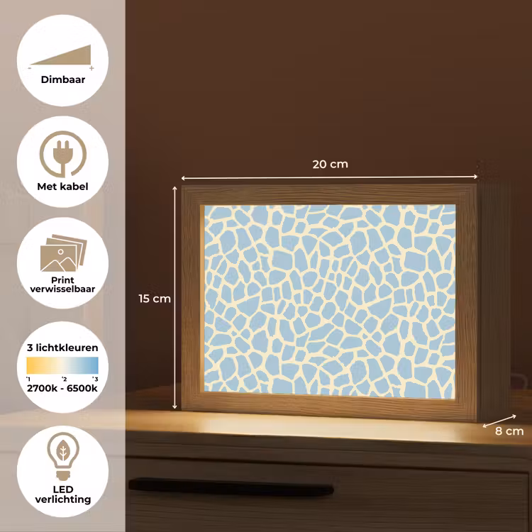 Lightbox - Wandlamp - Giraf - Modern - Blauw — 9