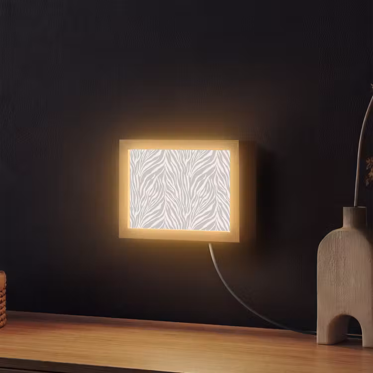 Lightbox - Wandlamp - Zebra - Motief - Grijs — 2