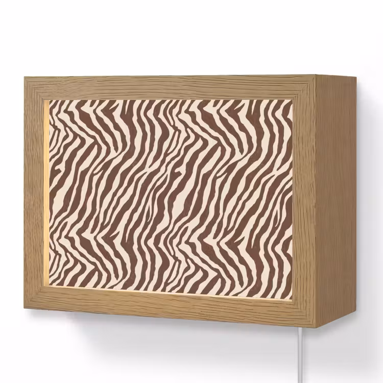 Lightbox - Wandlamp - Zebra - Patroon - Zwart - Wit — 1
