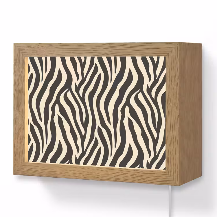 Lightbox - Wandlamp - Zebra - Print - Klassiek - Zwart — 1