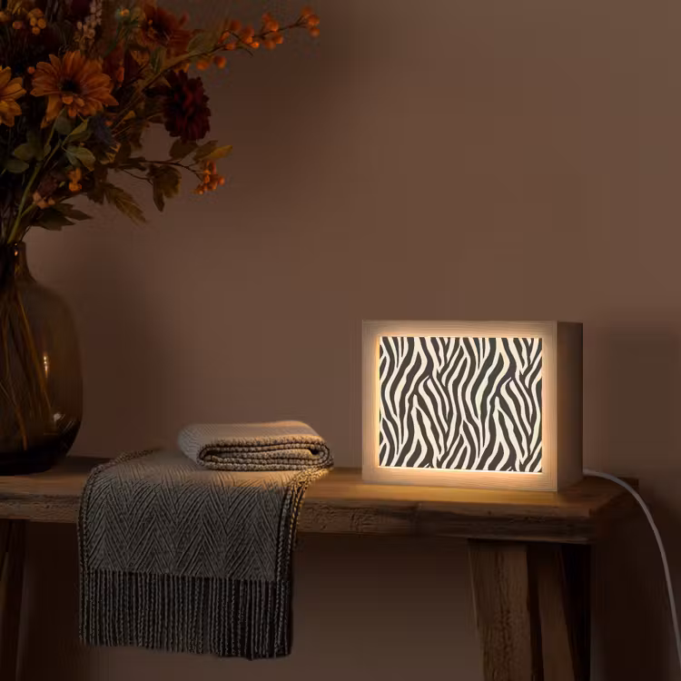 Lightbox - Wandlamp - Zebra - Print - Klassiek - Zwart — 5