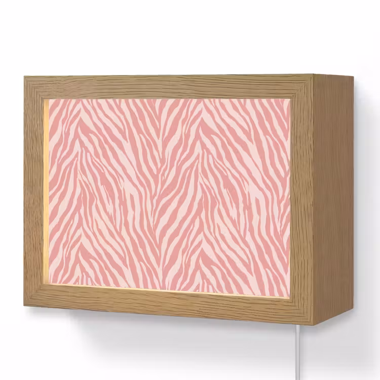 Lightbox - Wandlamp - Zebra - Print - Roze — 1