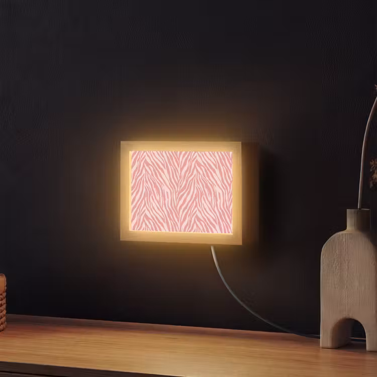 Lightbox - Wandlamp - Zebra - Print - Roze — 2