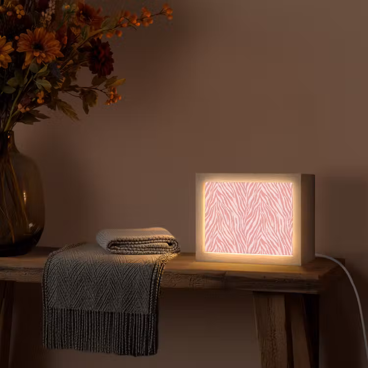 Lightbox - Wandlamp - Zebra - Print - Roze — 5