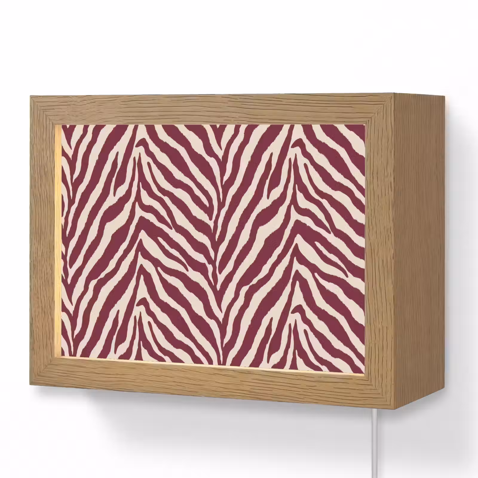 Lightbox - Wandlamp - Zebra - Motief - Bordeaux - Rood — 1