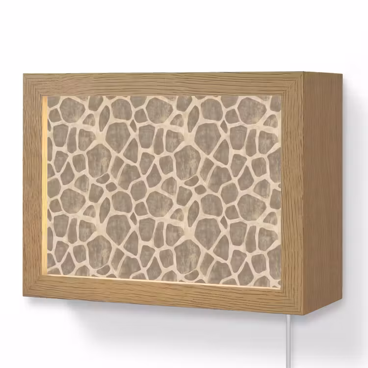 Lightbox - Wandlamp - Giraf - Patroon - Beige - Bruin — 1