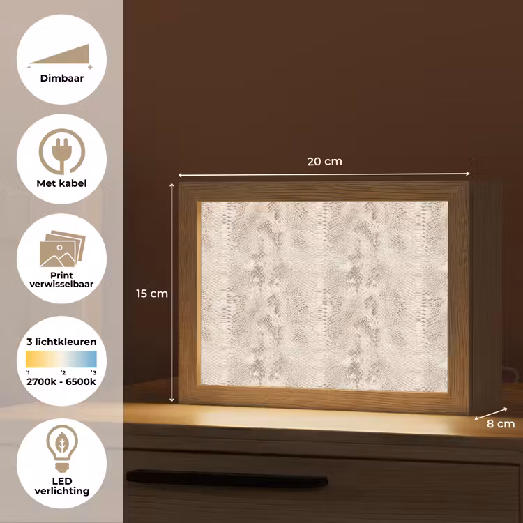 Lightbox - Wandlamp - Slang - Patroon - Beige — 9