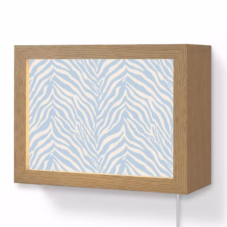 Lightbox - Wandlamp - Zebra - Motief - Blauw - Wit — 1