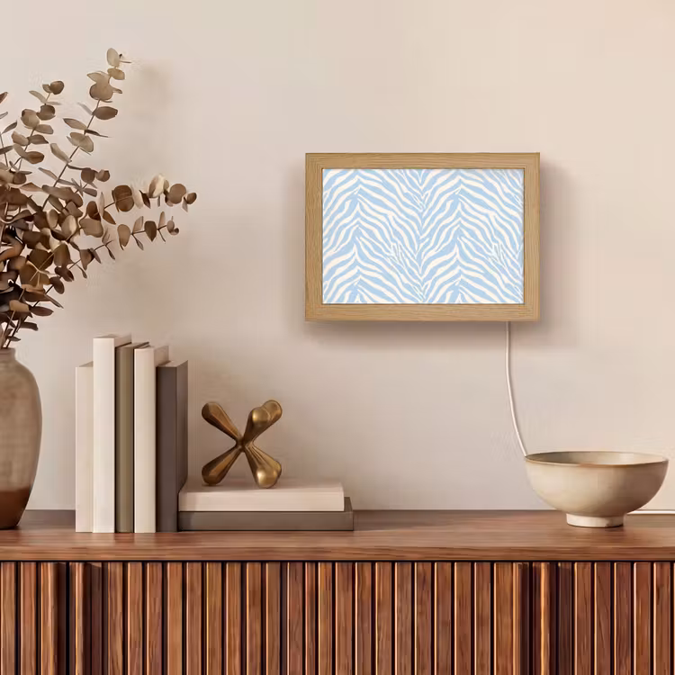 Lightbox - Wandlamp - Zebra - Motief - Blauw - Wit — 4