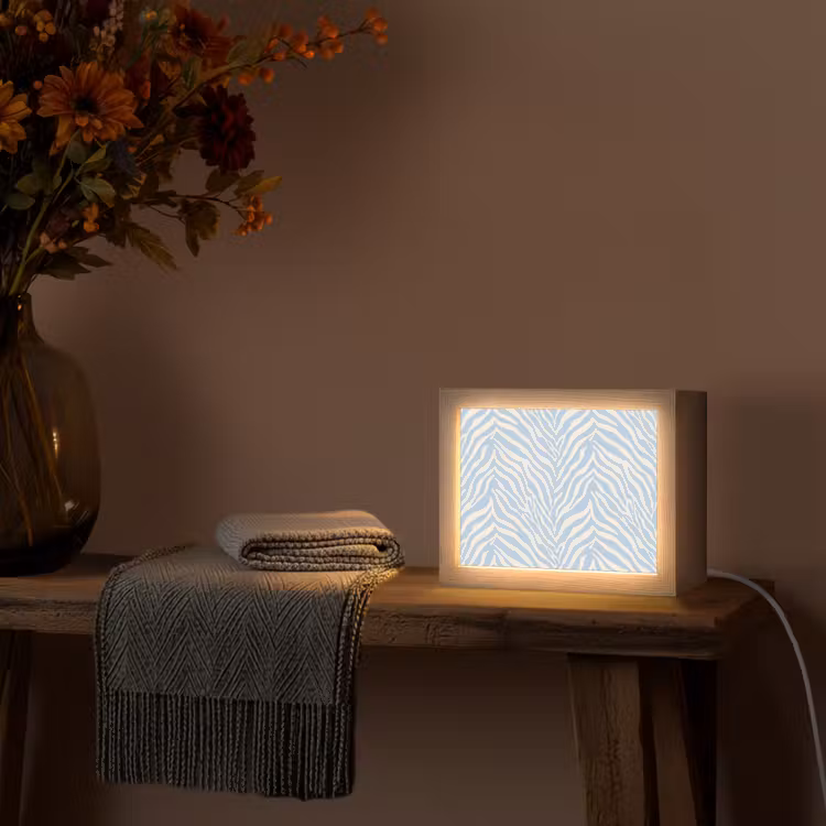 Lightbox - Wandlamp - Zebra - Motief - Blauw - Wit — 5