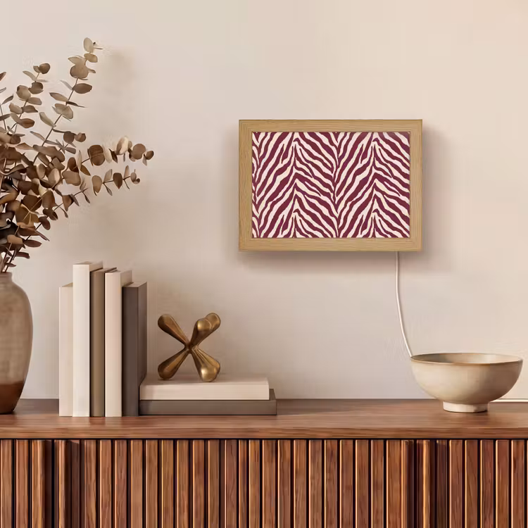 Lightbox - Wandlamp - Zebra - Motief - Bordeaux - Rood — 4