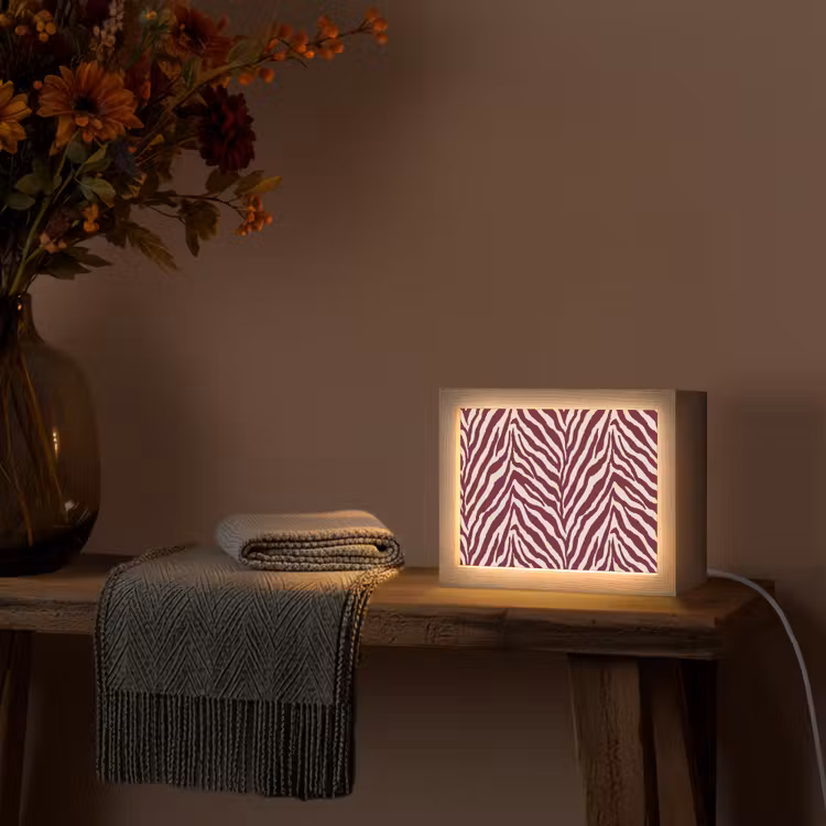 Lightbox - Wandlamp - Zebra - Motief - Bordeaux - Rood — 5