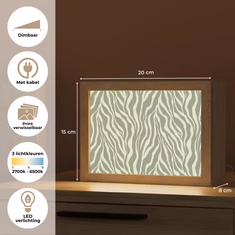 Lightbox - Wandlamp - Zebra - Motief - Groen — 9