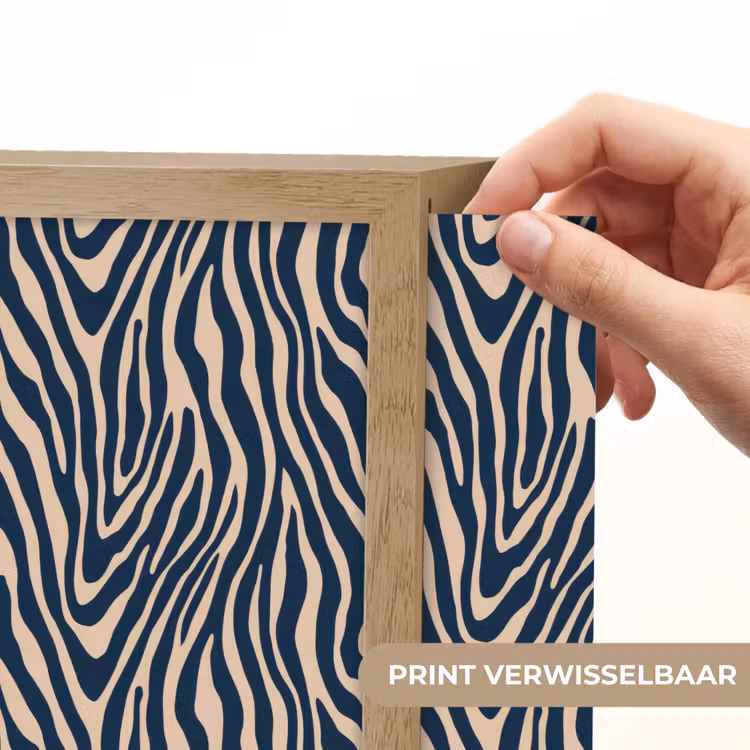 Lightbox - Wandlamp - Zebra - Patroon - Blauw - Beige — 6