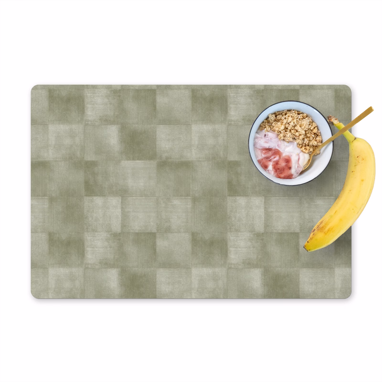 Placemat - 6 stuks - Vlakken - Rustiek - Groen — 1
