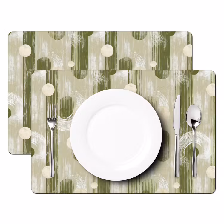 Placemat - 6 stuks - Artistiek - Modern - Groen — 2