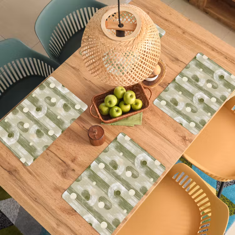 Placemat - 6 stuks - Artistiek - Modern - Groen — 4