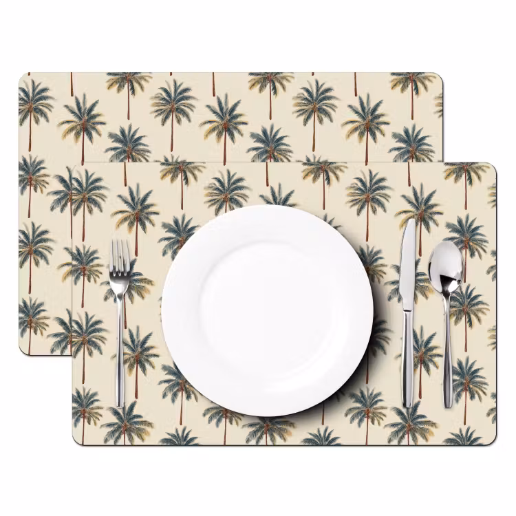 Placemat - 6 stuks - Palmbomen - Tropisch - Groen — 2